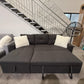 Devlin 3 Seater Sofa Bed – Reversible Chaise & Storage - Dark Grey