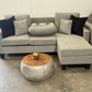 Bryce L Shape Reversible Chaise w/ Cupholders - Grey