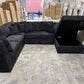 Mercy U Shape Lounge with Sofa Bed & Storage - Black