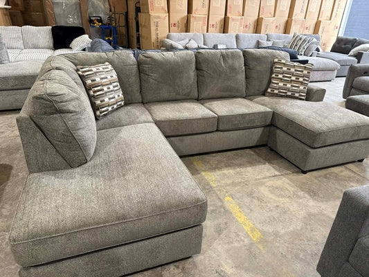 O'Shea Neutral Brown U-Shaped Lounge - Double Chaise