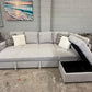 Angus Pull-Out Sofa Bed – with Ottoman & Storage - Light Grey