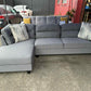Luna L Shape Chaise Lounge - Dark Grey