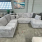 Bear U Shaped Lounge with Sofa Bed & Storage - Grey