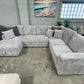 Bear U Shaped Lounge with Sofa Bed & Storage - Grey