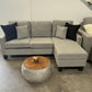 Bryce L Shape Reversible Chaise w/ Cupholders - Grey