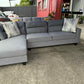 Luna L Shape Chaise Lounge - Dark Grey