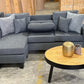 Bryce L Shape Reversible Chaise w/ Cupholders - Dark Grey