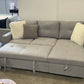 Devlin 3 Seater Sofa Bed – Reversible Chaise & Storage - Light Grey