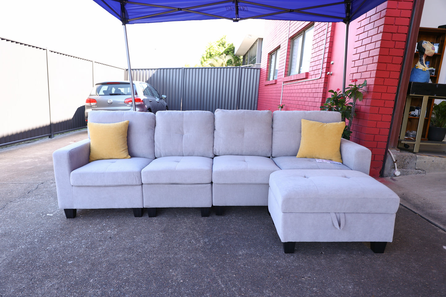 4 Seater with Storage Ottoman
