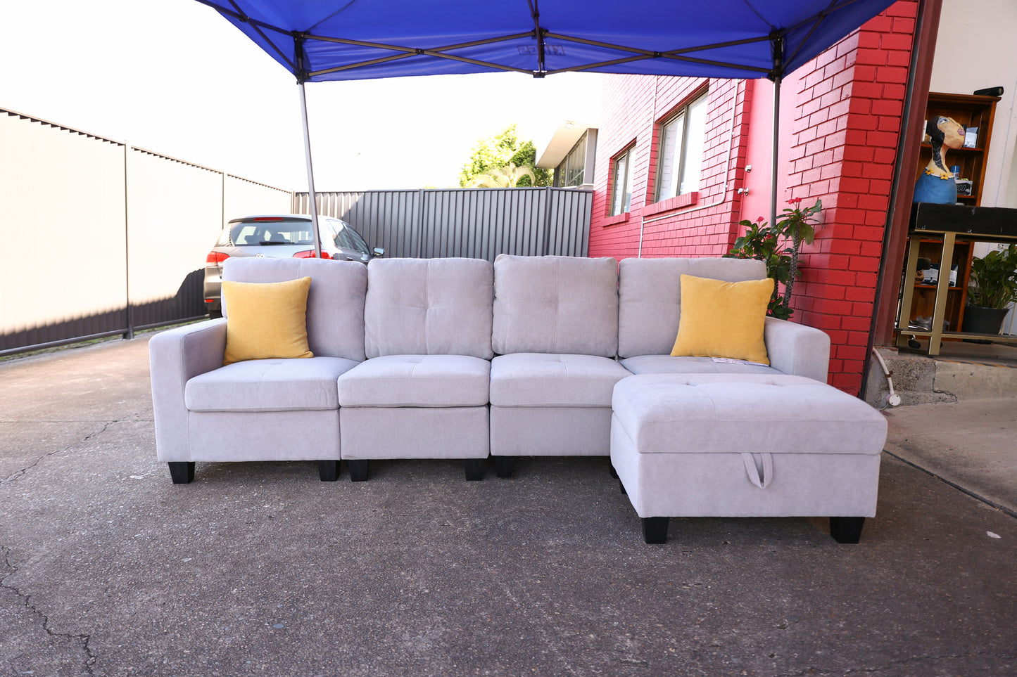 4 Seater with Storage Ottoman