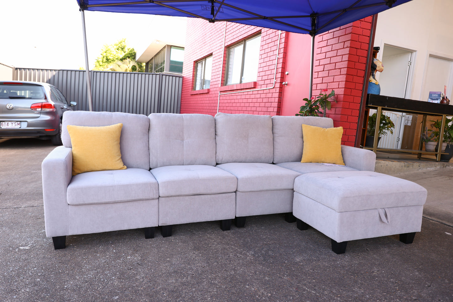 4 Seater with Storage Ottoman