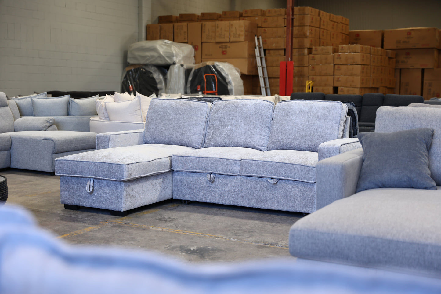 Hansen Reversible Sofa Bed With USB / C Port, Tray With Cup Holders - LG
