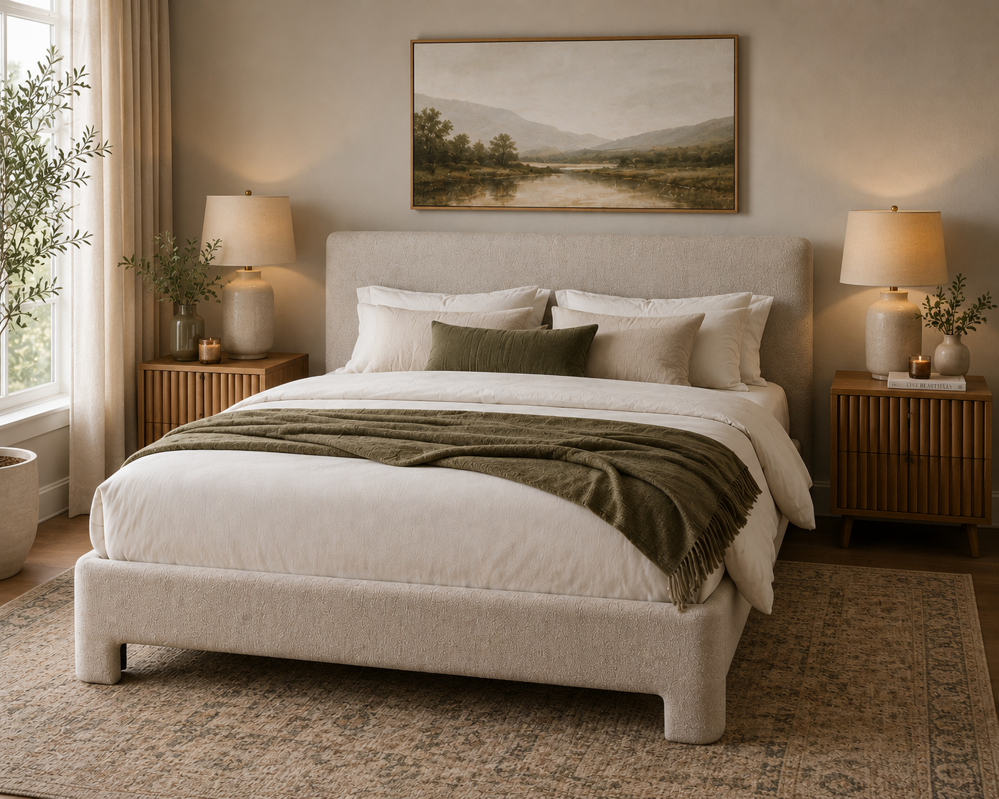 Upholstered Fabric Bed Frame
