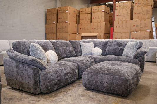 Brosa Cloud with Ottoman - Dark Grey