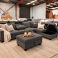 L shape couch comfortable with otttoman