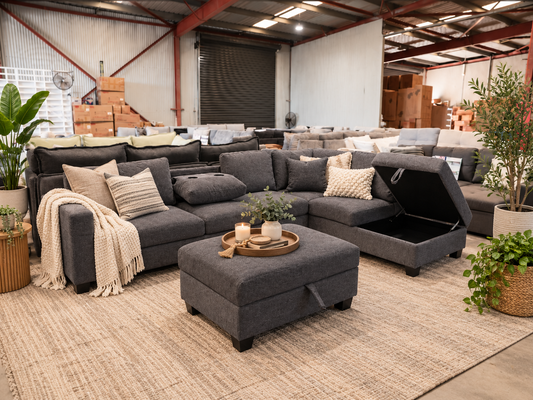 L shape couch comfortable with otttoman