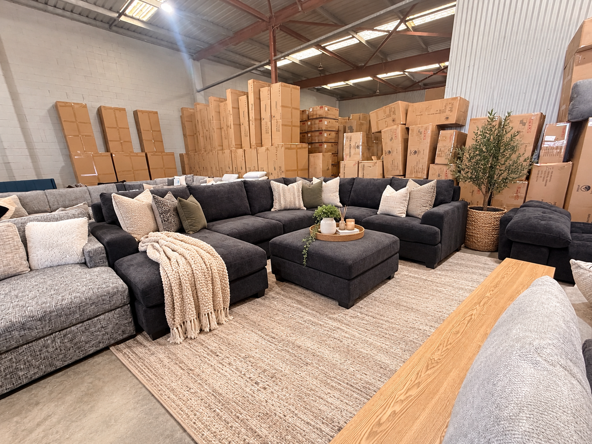 large lounge with ottoman for big family