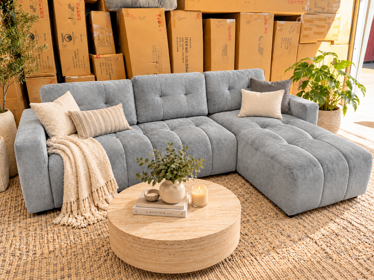 lounge with storage and sleeper 