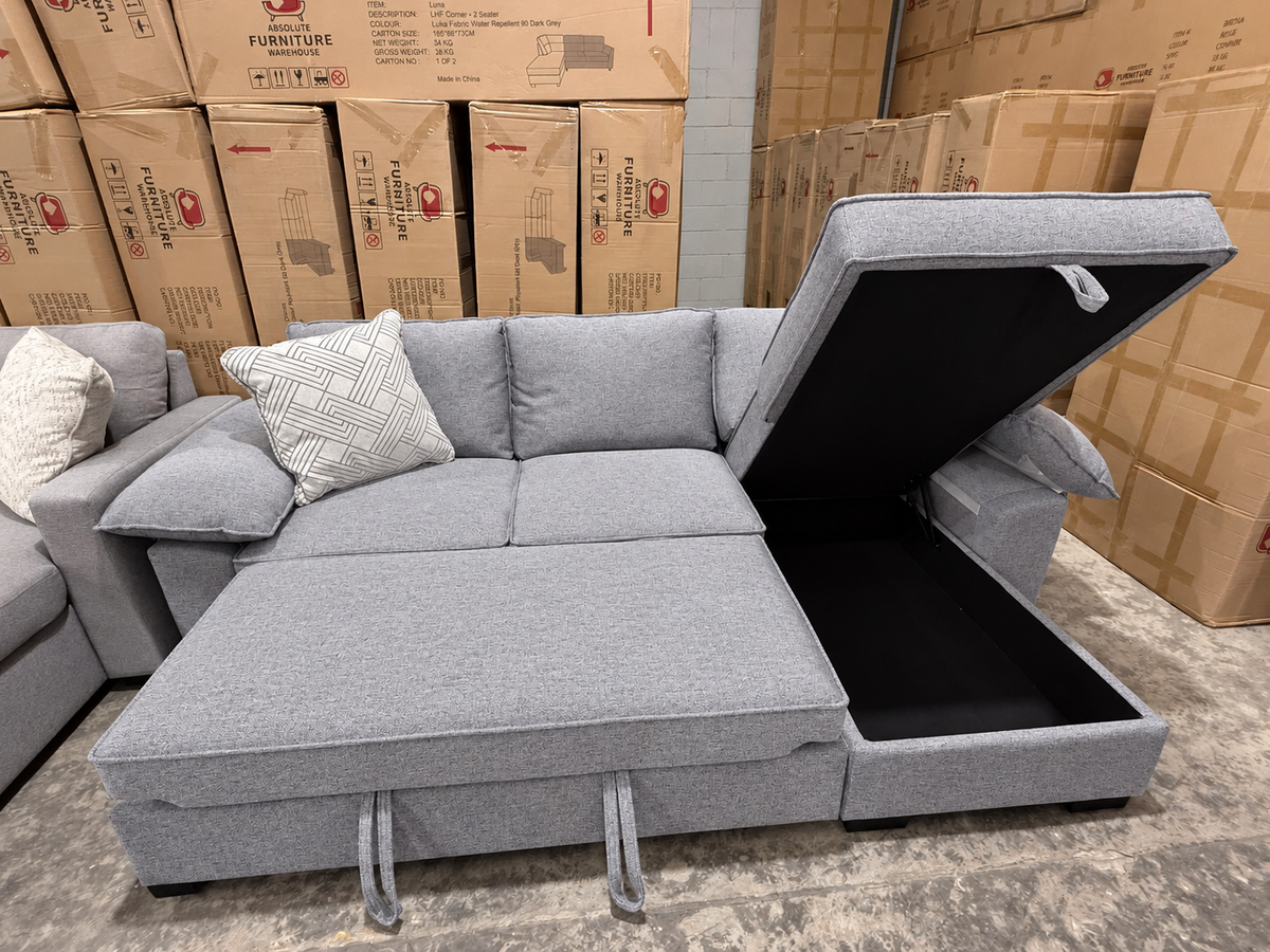 couch with reversible chaise storage and sofa bed