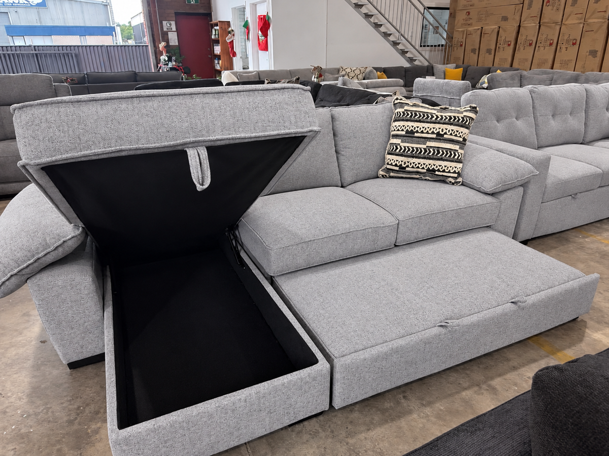 3 seater couch with storage and sofa bed