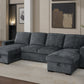 Hansen Double Chaise Sofa Bed, Storage, Cupholders USB & C Ports