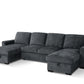 Hansen Double Chaise Sofa Bed, Storage, Cupholders USB & C Ports