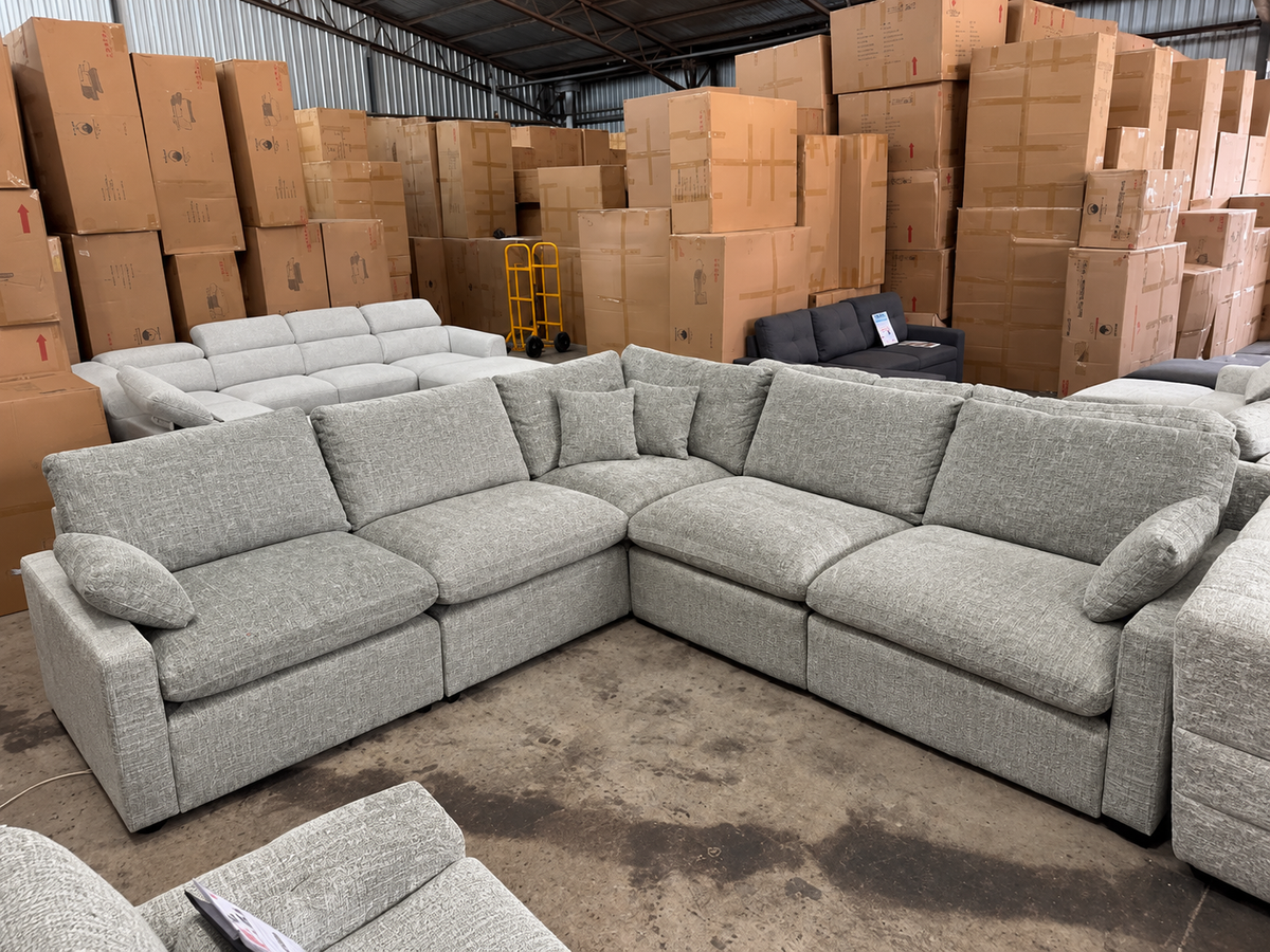 Deep Seated, extremely comfortable recliner corner lounge suite.