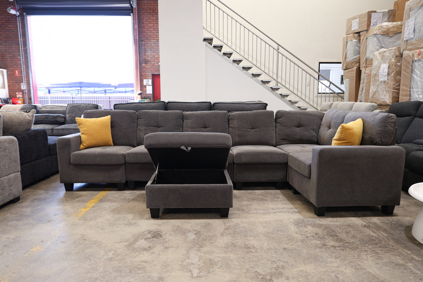 Modular Corner Lounge Suite - Dark Grey