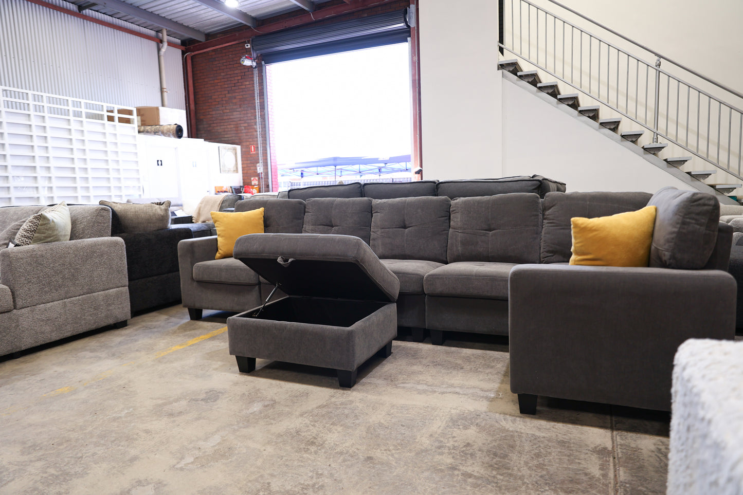 Modular Corner Lounge Suite - Dark Grey