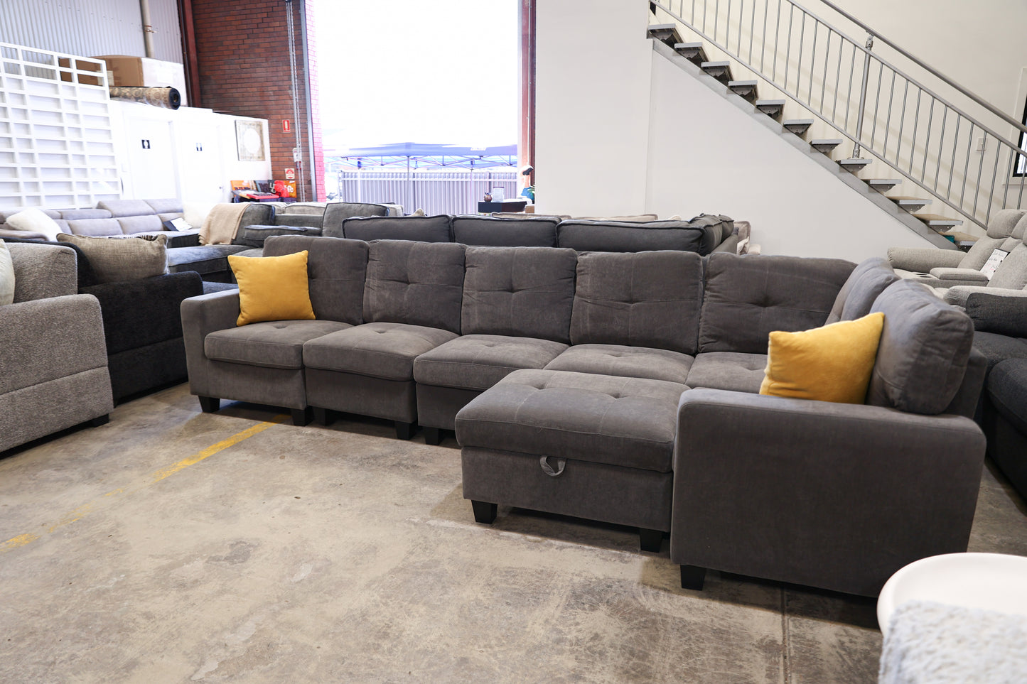 Modular Corner Lounge Suite - Dark Grey