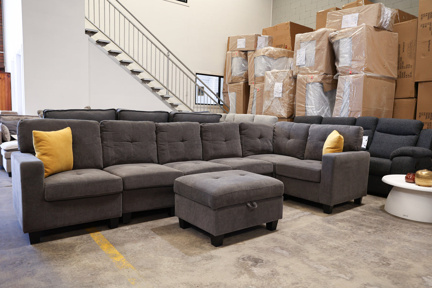 Modular Corner Lounge Suite - Dark Grey