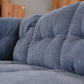 Marlee L-Shaped Lounge with Oversized Ottoman - Denim Blue