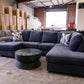 Albert - Blue Double Chaise U Shape Lounge
