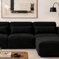 Kaya Black 3 Seater with Ottoman