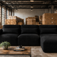 Kaya Black 3 Seater with Ottoman