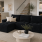 black couch for media room and living spaces