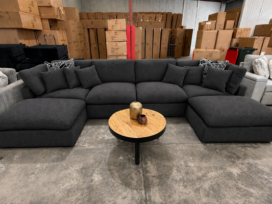 Dune 6 Piece Sectional Luxury Suite - Black