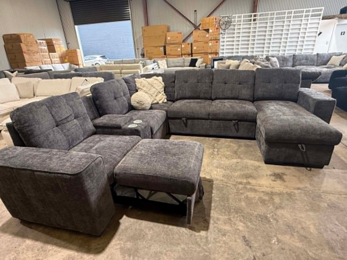 sofa bed with cupholders