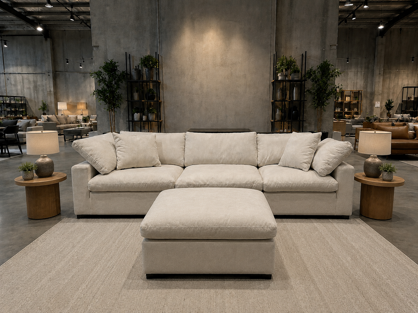 beige sectional lounge