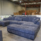 2 chaise couch with ottoman. for big living space, family lounge, kids couch media room or gaming sofa