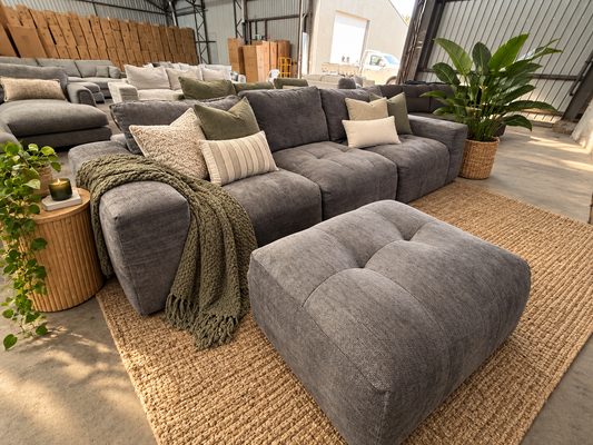 compressed sofa with ottoman