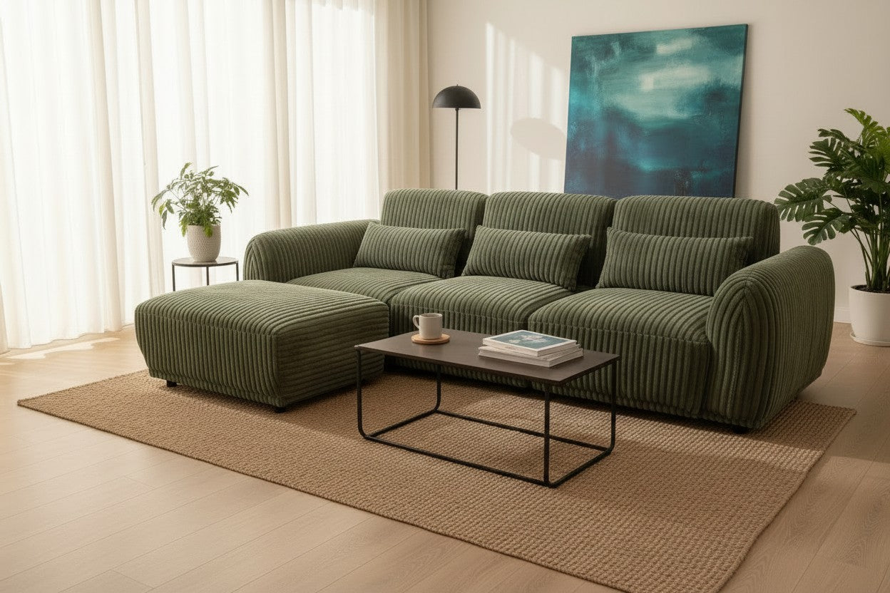 Kaya Cord 3 Seater with Ottoman