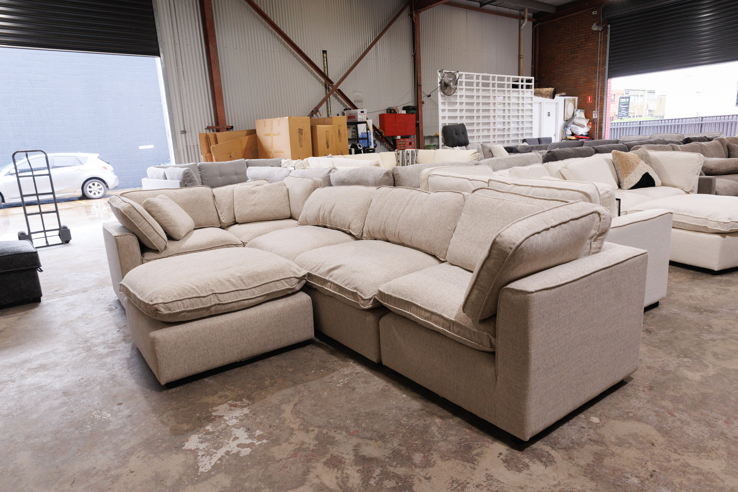 Cloud corner sectional couch with ottoman