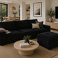 black 3 seater with ottoman