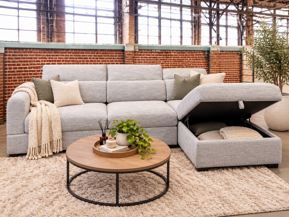 comfortable couch 3-4 seater with storage