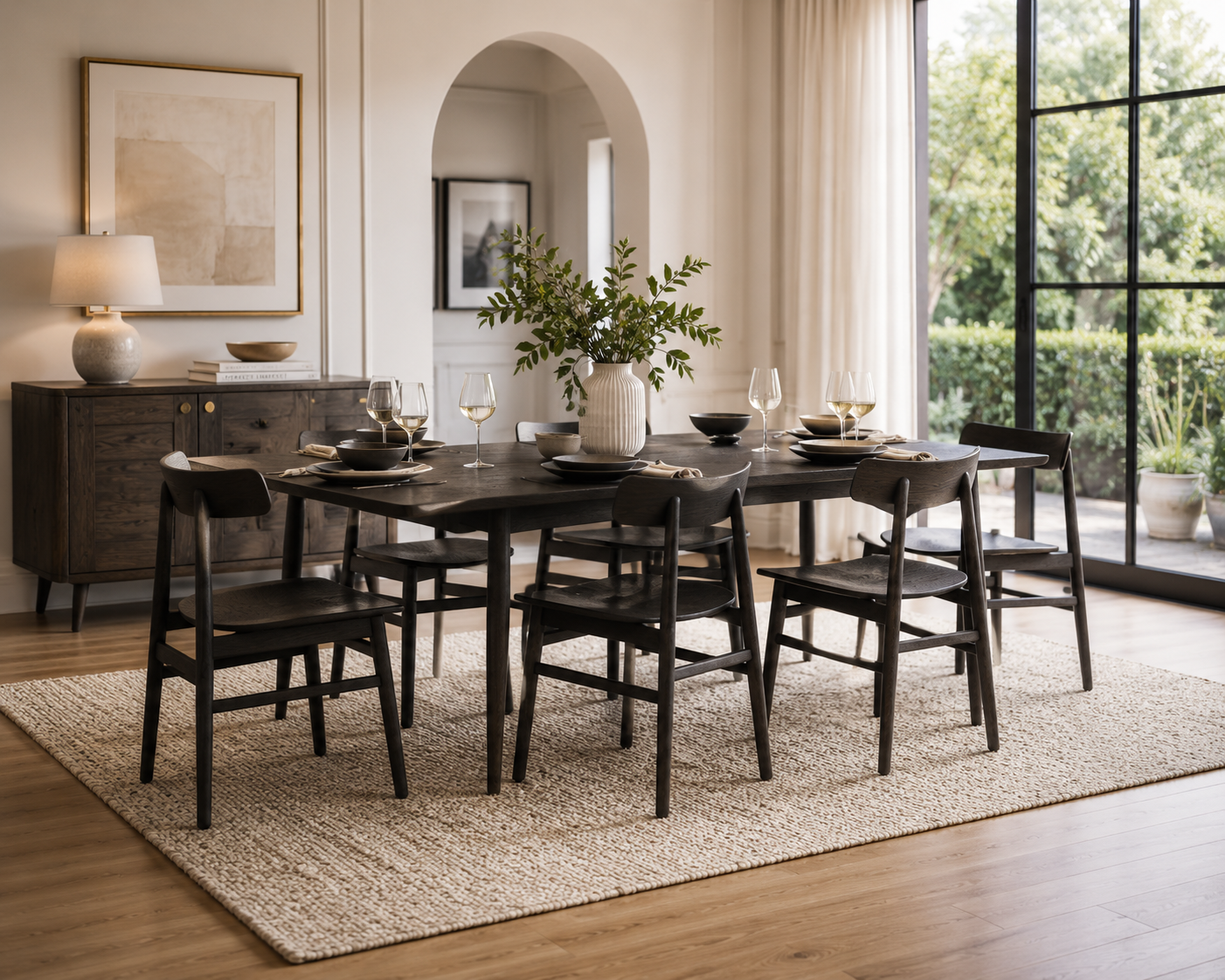Black Dining Set - Dining Table with Matching Dining Chairs