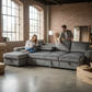 Hansen Double Chaise Sofa Bed, Storage, Cupholders USB & C Ports