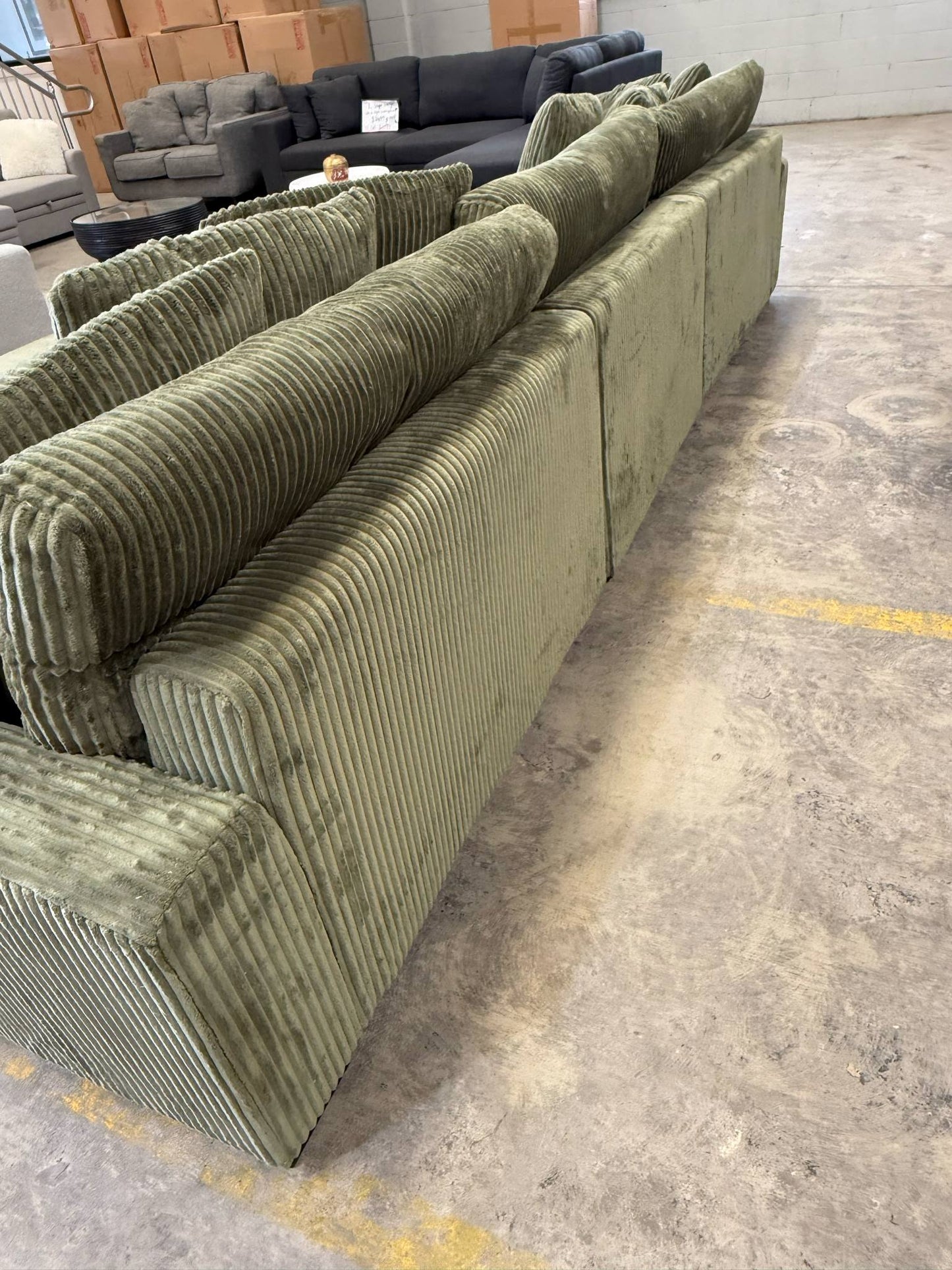 Jansen Corduroy Oversized 3 Seater with Storage Ottoman