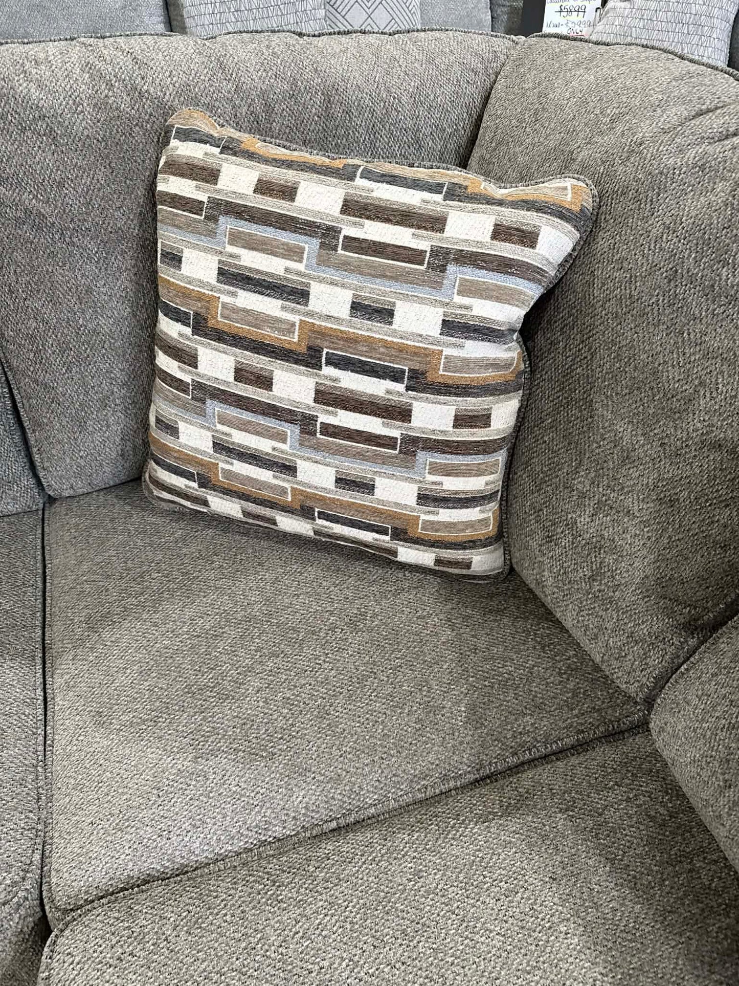 O'Shea Neutral Brown U-Shaped Lounge - Double Chaise