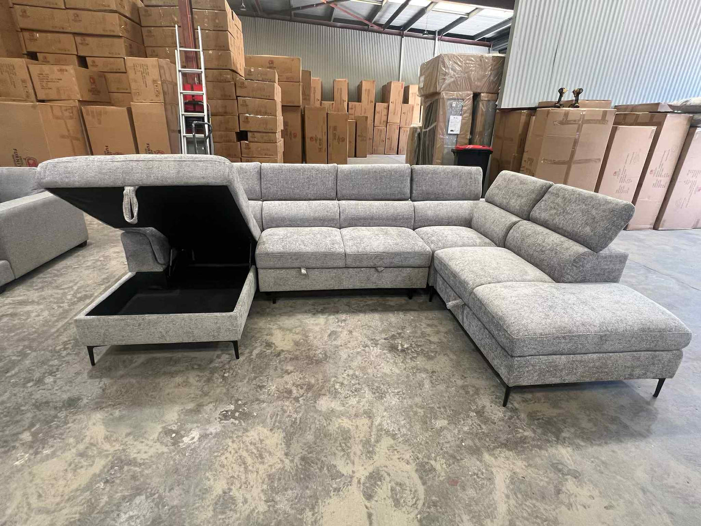 Capital U Shape Lounge with Sofa Bed & Storage